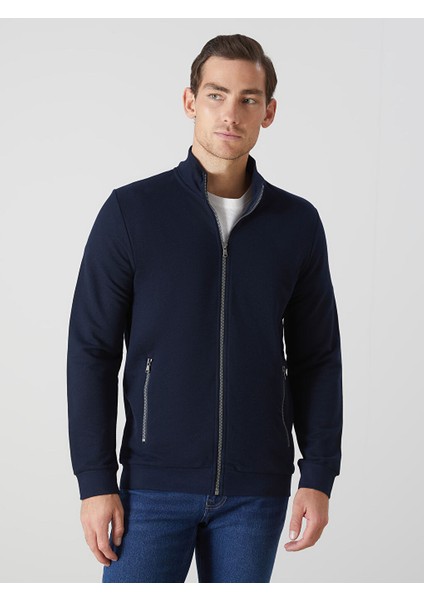 Yeni Sezon Dik Yaka Uzun Kollu Erkek Fermuarli Sweatshirt - S50831Z8