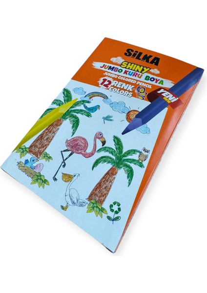 Shiny Jumbo Üçgen Kuru Boya 12 Renk fırsatları