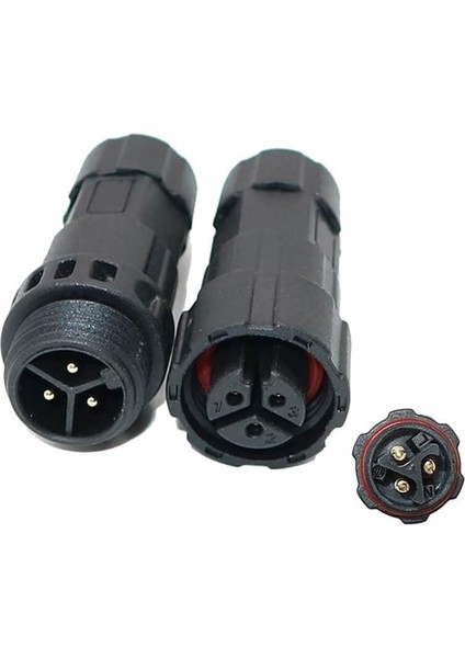 Su Geçirmez 3 Pin Konnektör IP68 Dişi-Erkek Takım 16 mm
