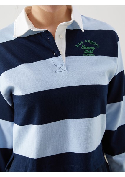 Yeni Sezon Polo Yaka Los Angeles Baskili Kadin Sweatshirt - S5GQ96Z8 modelleri