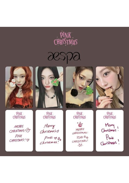 Aespa '' Pink Christmas '' Photocards Set