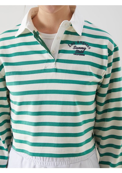 Yeni Sezon Polo Yaka Los Angeles Baskili Kadin Sweatshirt - S5GP99Z8 modelleri