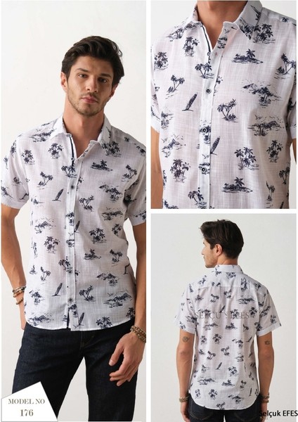 Palmiye Desenli Gömlek