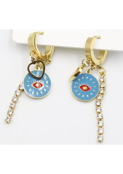 Taşlı Küpe - Altın