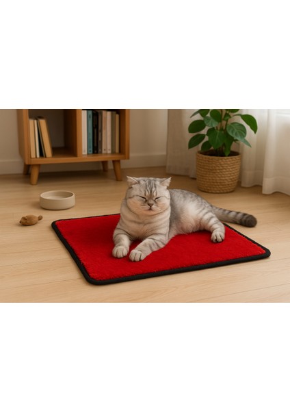 Yumuşak Dokulu Peluş Kedi Halısı 40X40 cm Kulübe Içi Pofuduk Minder