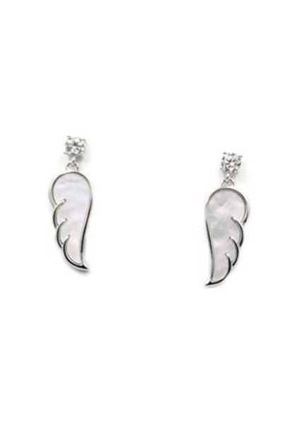 Gümüş Iğneli Melek Kanadı Küpe - Gümüş fiyatları