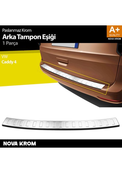 Vw Caddy 4 Krom Arka Tampon Eşiği 2021 Üzeri