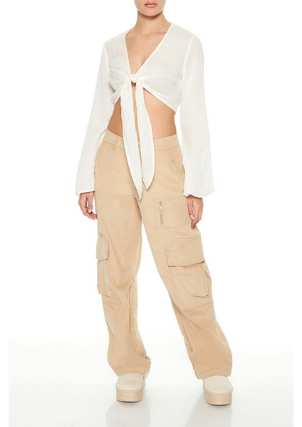 Derin V Yaka Bağlamalı Bluz fiyatları