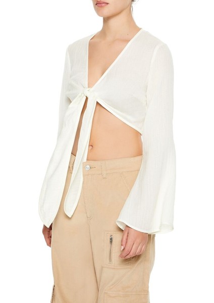 Derin V Yaka Bağlamalı Bluz fırsatları