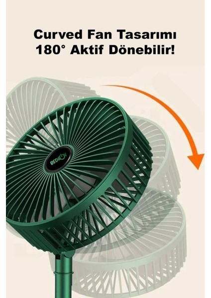 Sessiz 3 Kademeli Hafif Kablosuz 1200MAH Pervaneli Taşınabilir USB Şarjlı Masa El Fanı Vantilatör
