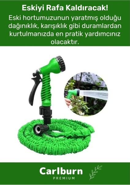 Premium Dolaşmaz Kırılmaz 7 Kademe Uzayan Bahçe Sulama Araç Yıkama Tabanca 22.5 Metre Sihirli Hortum modelleri