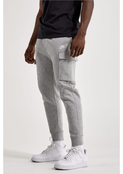 Club Fleece Erkek Gri Kargo Eşofman Altı