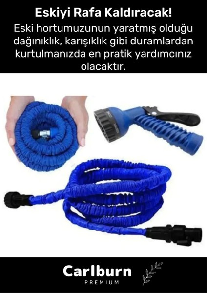 Premium Dolaşmaz Kırılmaz 7 Kademe Uzayan Bahçe Sulama Araç Yıkama Tabancalı 15 Metre Sihirli Hortum modelleri