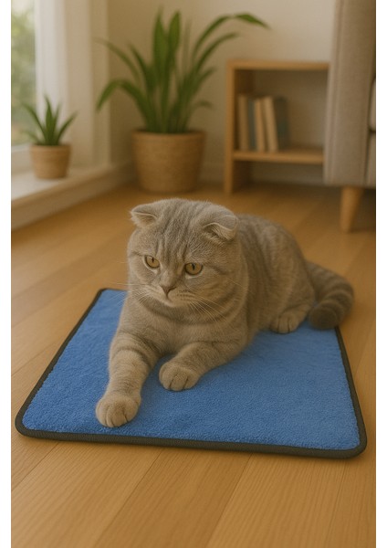 6 Adet Yumuşak Dokulu Peluş Kedi Halısı 40X40 cm Kulübe Içi Pofuduk Minder