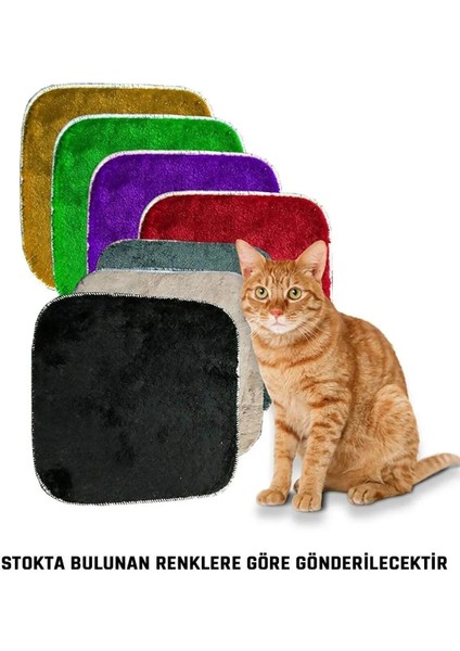6 Adet Yumuşak Dokulu Peluş Kedi Halısı 40X40 cm Kulübe Içi Pofuduk Minder