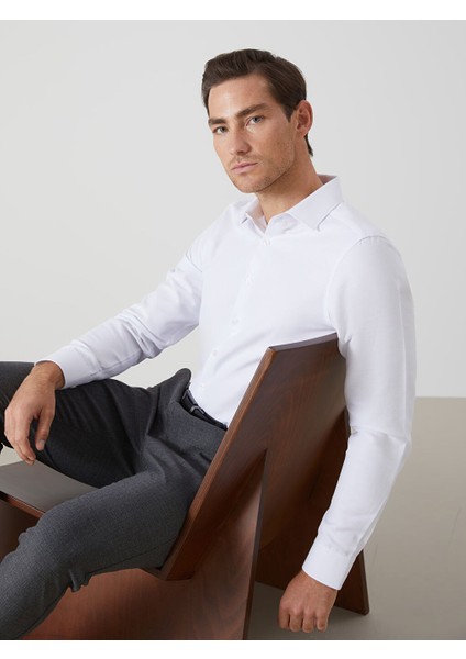 Yeni Sezon Slim Fit Uzun Kollu Oxford Erkek Gomlek - S50570Z8