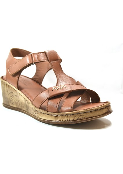 K-60 Deri Anatomik Dolgu Topuklu Kadın Sandalet fiyatları