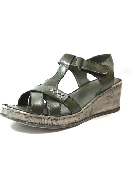K-60 Deri Anatomik Dolgu Topuklu Kadın Sandalet fiyatları
