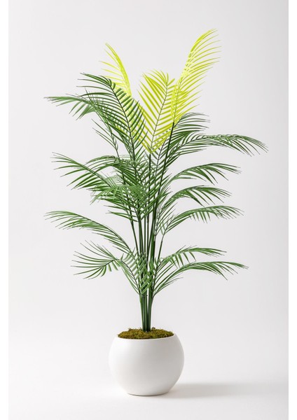 Yapay Areka Palmiyesi 130 cm Küre Plastik Saksı