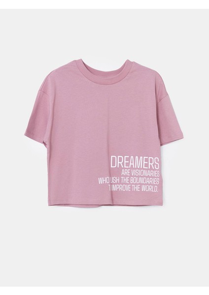 Lcw Kids Bisiklet Yaka Kız Çocuk Crop Tişört (S5)