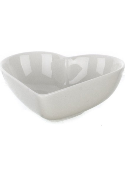Porselen Kalp Kase Std 14X12CM Çerezlik 3'lü Mutfak Gereç Meze Sunum Tabak Hotel Quality Ultra