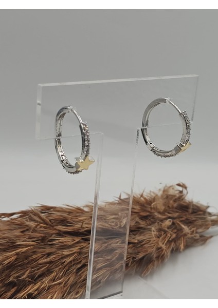 Gold/silver Mix Star Çelik Küpe indirimleri