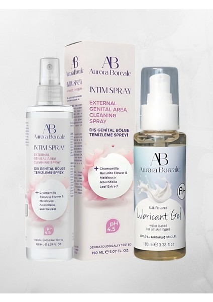 150 ml Intim Dış Genital Bölge Temizleme Spreyi + Sütlü Jel 100 ml