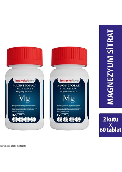 Magneporal Magnezyum 200 Mg 60 Tablet x 2 Adet