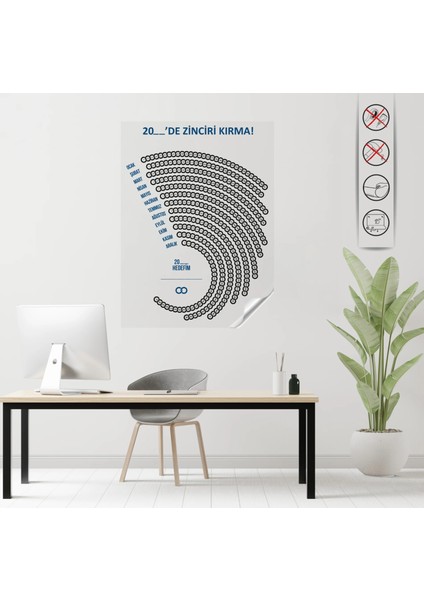 Statik Kağıt Zincir Kırma Takvimi 100 cm x 140 cm Yktsn