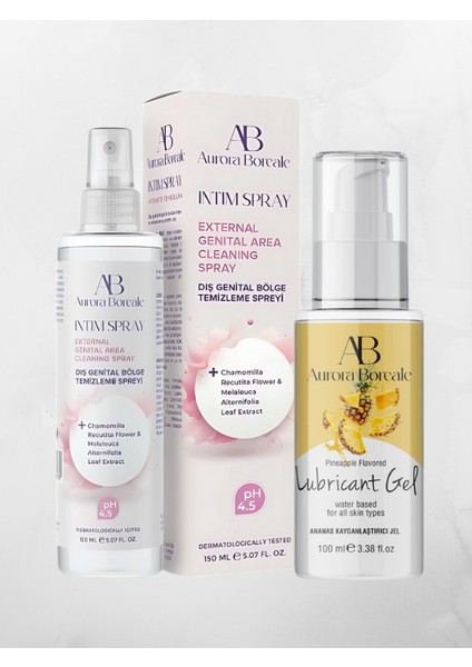 150 ml Intim Dış Genital Bölge Temizleme Spreyi + Ananaslı Jel 100 ml