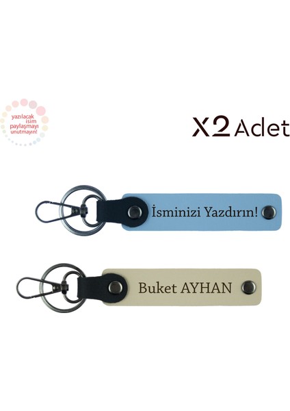 Arkadaşa En Güzel Armağan – Isme Özel Ikili Anahtarlık Takımı, Gök Mavi-Sütlü Kahve