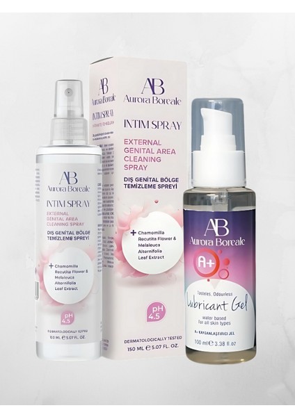 150 ml Intim Dış Genital Bölge Temizleme Spreyi + Sade Su Bazlı A+ Jel 100 ml
