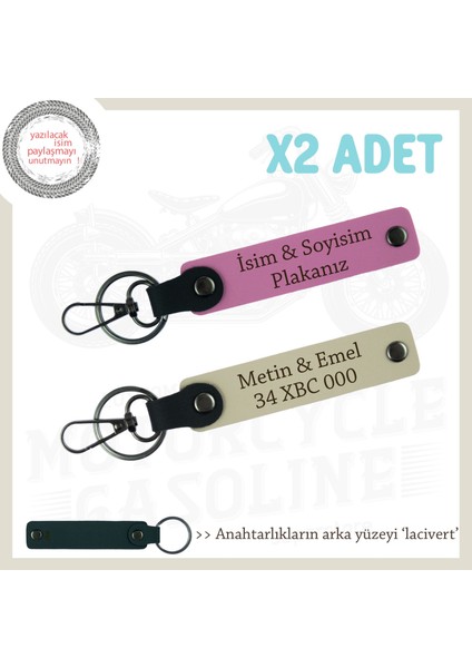 Tarz Sahibi Sürücülere Klas Hediyeler, Isim ve Plaka Yazılı X2 Hediye Anahtarlık, Pembe-S Kahve-Laci
