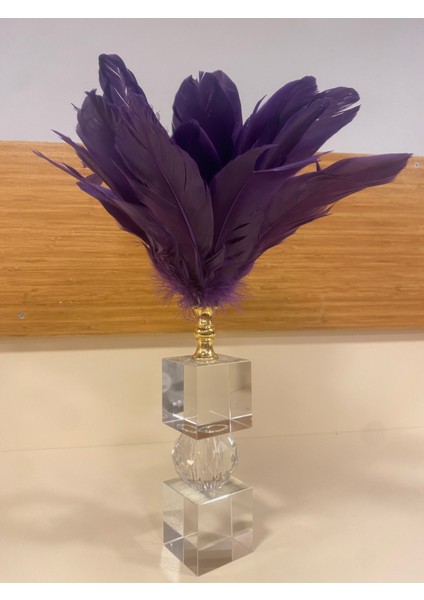 Dekoratif Kristal Mor Tüy Obje