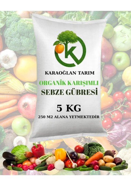 Sebze Gübresi Organomineral Katı Granül Domates Biber Salatalık Gelişim 5 kg