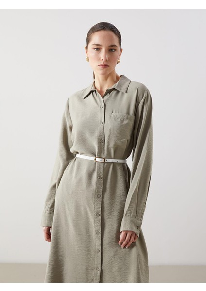 Lcwaıkıkı Classic Dokulu Krinkle Kadın Gömlek Tunik (S5)