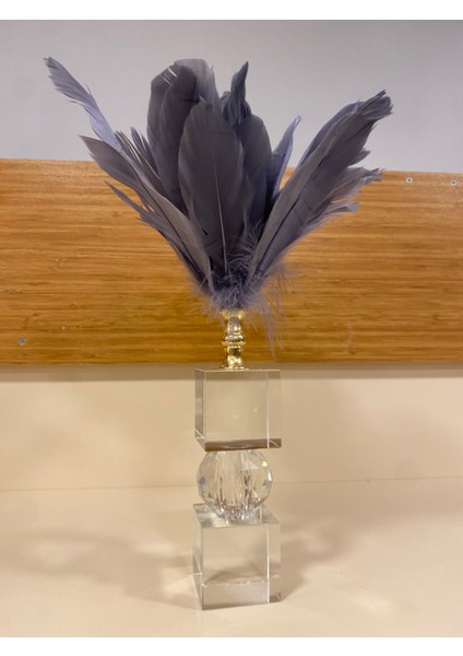 Dekoratif Kristal Füme Gri Tüy Obje fırsatları