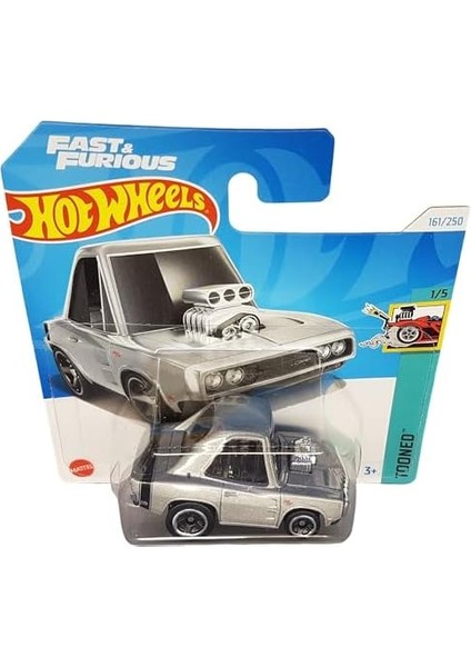 Wheels - ´70 Dodge Charger - Tooned 1/5 - HTD86 - Short Card - Fast & Furious - Metalik Gri - Mattel 2024 - 1:64