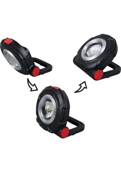 AYDOGANTICARET44 3W Cob Ledli Mıknatıslı Tek Modlu Fener Aaa Pille Çalışır 85X82X38MM