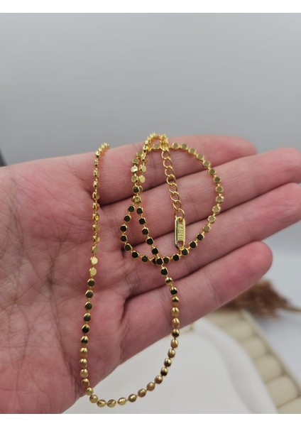 Altın Kaplama Çelik Ezme Pul Zincir Kolye modelleri