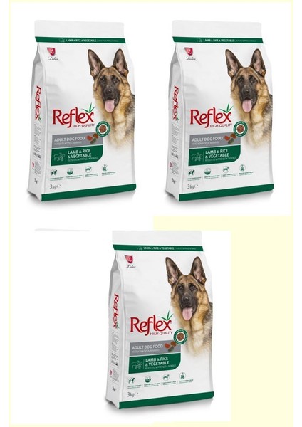 Kuzulu, Pirinçli ve Sebzeli Yüksek Kaliteli Köpek Maması 3 Kg* 3 Adet