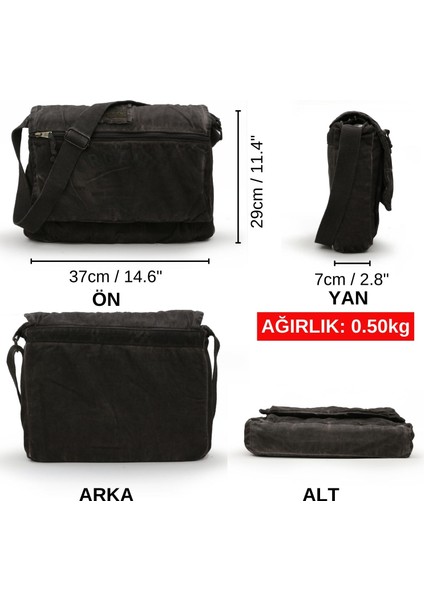 8128 Salaş Kanvas Omuz Postacı Koyu Kahverengi 15.6" Laptop Okul Seyahat Günlük Vintage Pamuk Çanta fiyatları