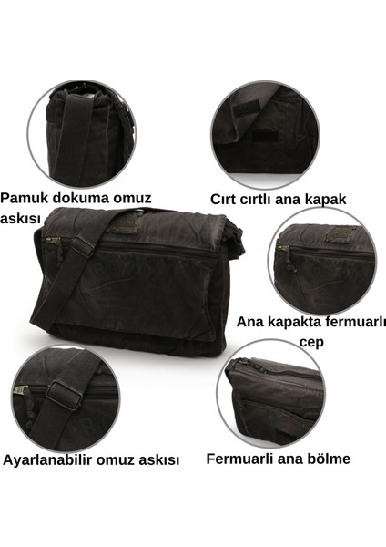 8128 Salaş Kanvas Omuz Postacı Koyu Kahverengi 15.6" Laptop Okul Seyahat Günlük Vintage Pamuk Çanta fırsatları