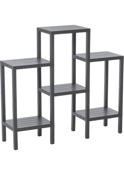 6 Raflı - Gri Modüler Ünite Plastik 108X100X29 cm