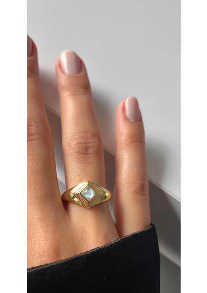 Gold Vintage Ayarlanabilir Paslanmaz Çelik Yüzük