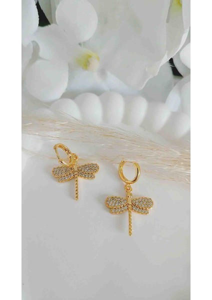 Çelik Zirkon Taşlı Yusufçuk Küpe modelleri