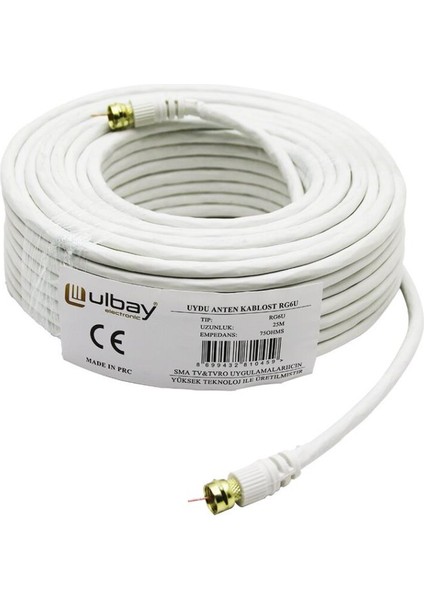AYDOGANTICARET44 25 Metre RG6U Uydu Anten Kablosu