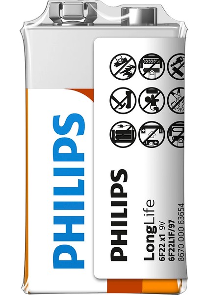 Phılıps Extra Zınc Chlorıde 6F22 9 Volt Pil (12Lİ Paket) (5067)