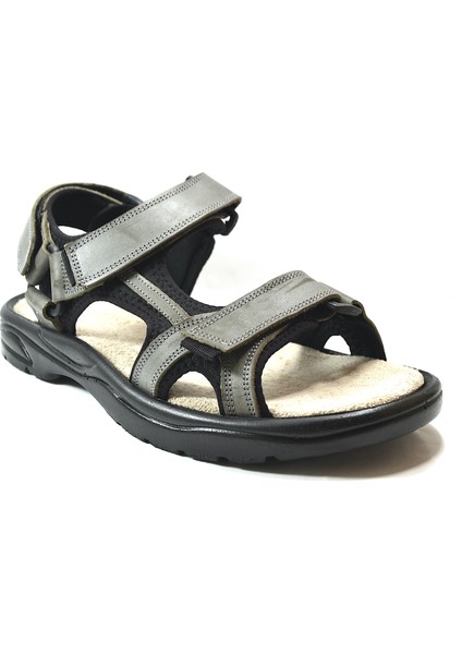 DK.391 Hakiki Deri Cırtlı Anatomik Erkek Spor Sandalet