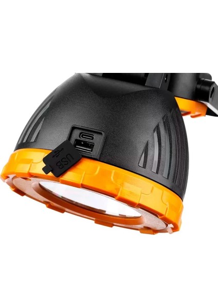 Powermaster PM-8033A Solar Şarjlı 6 Modlu El Feneri ve Işıldak Acil Durum Lambası (Beyaz Sarı Kırmızı)